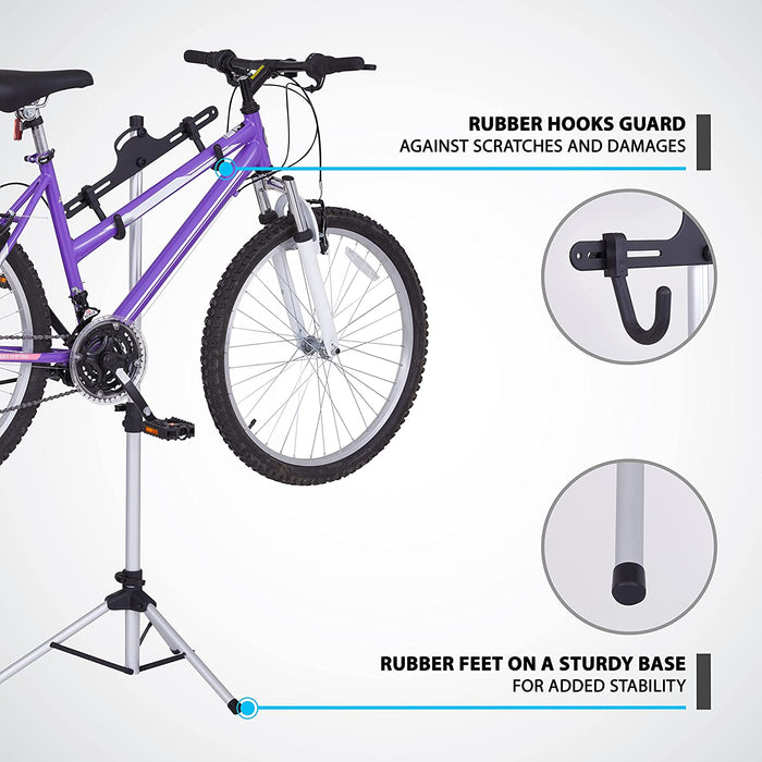 Freestanding & Foldable Design, Adjustable Bike Storage Rack