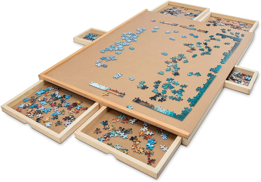 1500 Piece Puzzle Board, Wooden Jigsaw Puzzle Table with 6 Magnetic Re —  SkyMall