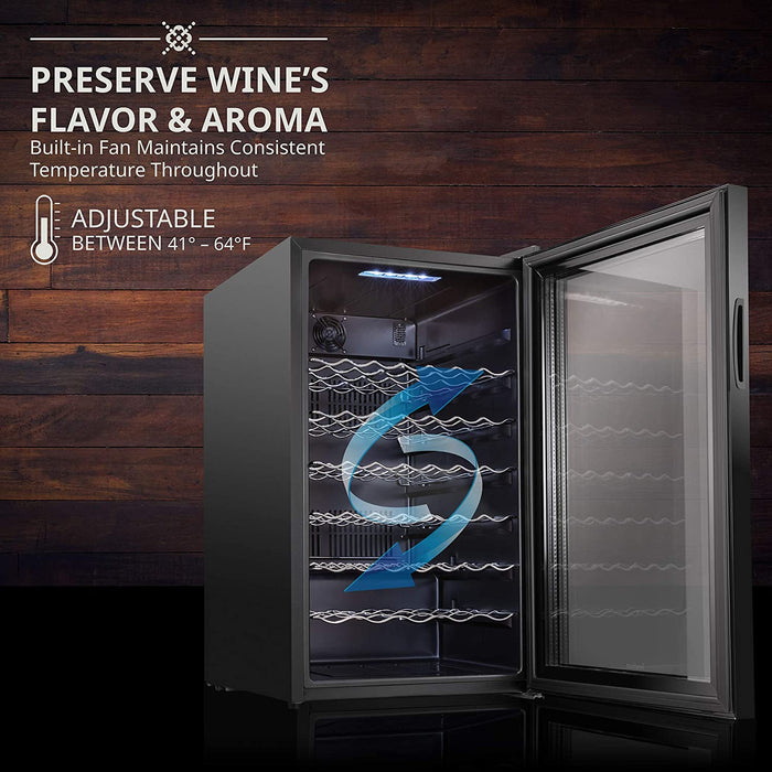 51 Bottles Wine Fridge w/ Wi-Fi App, Freestanding Wine Refrigerator with Lock