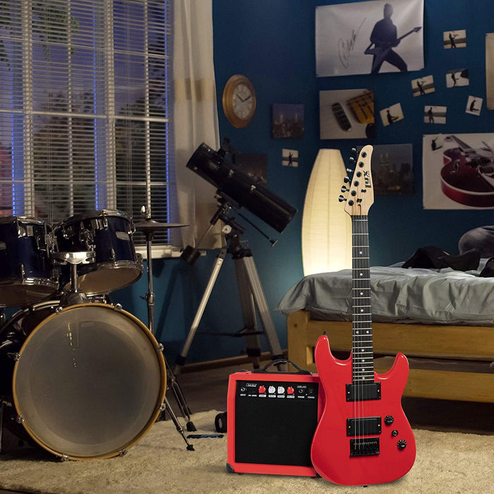 36" Electric Guitar Kit for Beginners with 20 Watt AMP - Red
