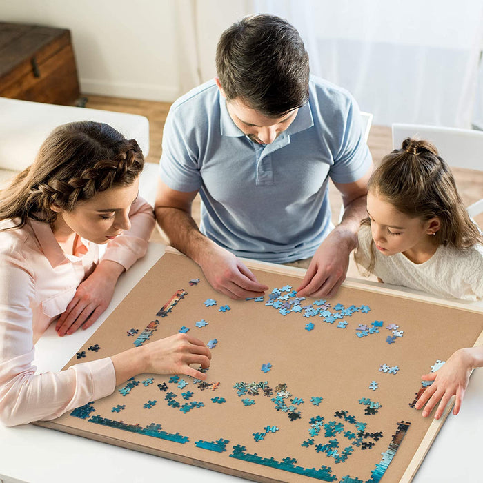 1000 Piece Puzzle Board, 23” x 31” Wooden Jigsaw Puzzle Table with 4 Magnetic Removable Storage & Sorting Drawers