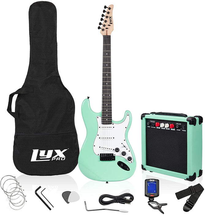 Beginner Full-Sized 39" Electric Guitar Kit & Started Set Accessories - Green
