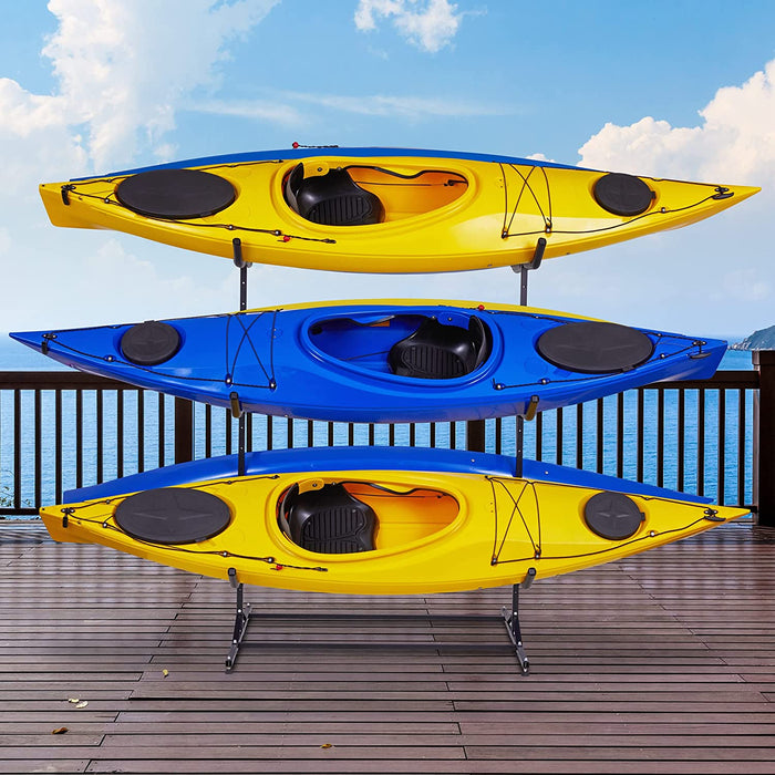 Kayak Storage Rack, Indoor & Outdoor Freestanding Storage for 6 Kayak