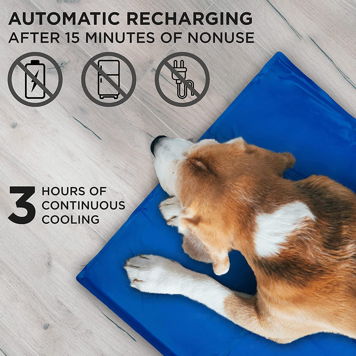 Dog Self Cooling Mat for Kennels, Crates and Beds, Durable Solid Cooling Gel - Small