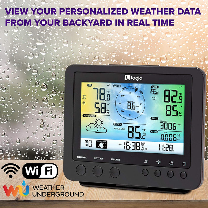 5-in-1 Wi-Fi Weather Station, Indoor/Outdoor Remote Monitoring System