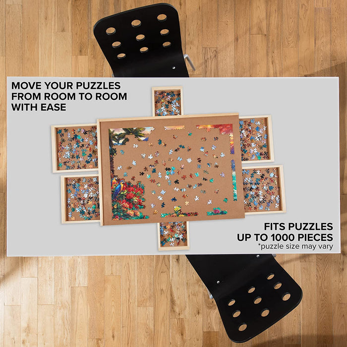 Jumbl 1000 Piece Puzzle Board, 23” x 31” Wooden Jigsaw Puzzle