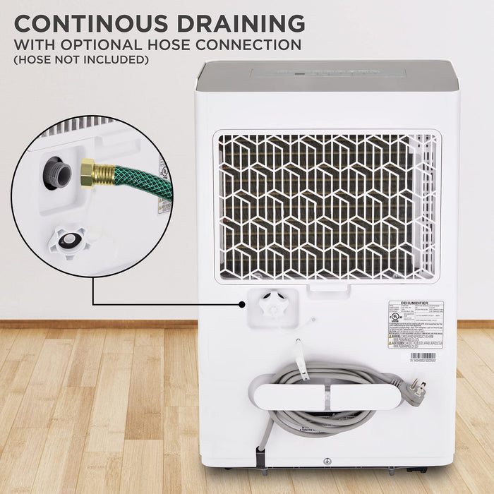 3,000 Sq. Ft Energy Star Dehumidifier with Drain Hose Connector, Large Capacity for Big Rooms
