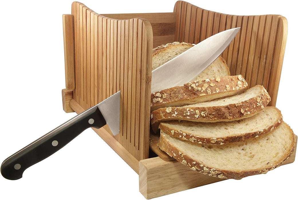 Db-tech Bamboo Wood Compact Foldable Bread Slicer