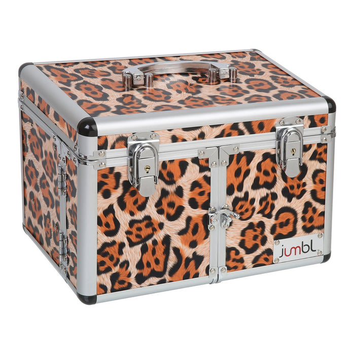 Leopard Print Cosmetic/Jewelry Train Case