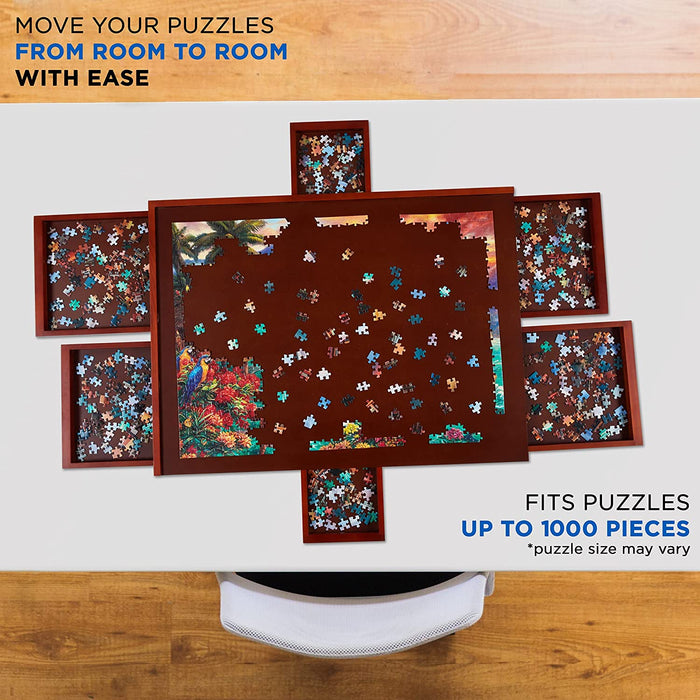1000 Piece Puzzle Board w/Mat, 23” x 31” Wooden Jigsaw Puzzle Table —  SkyMall