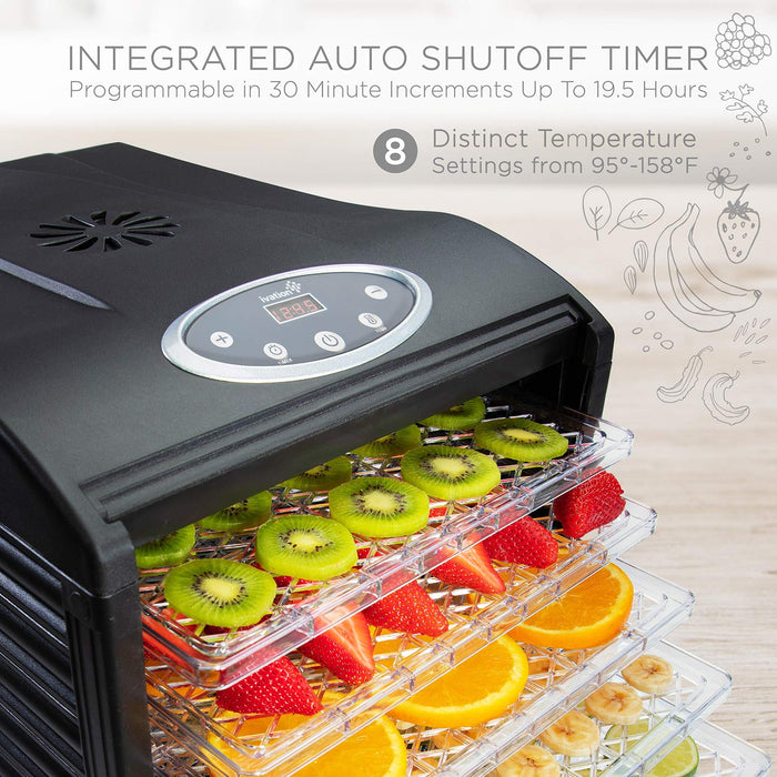 6 Tray Digital Food Dehydrator, Dehydrator Machine with Temperature Settings and Shutoff Timer