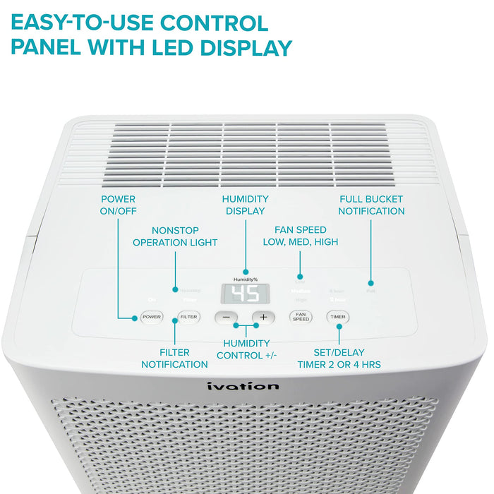 3000 Sq. Ft Energy Star Dehumidifier with Drain Hose, Large Capacity Compressor for Big Rooms