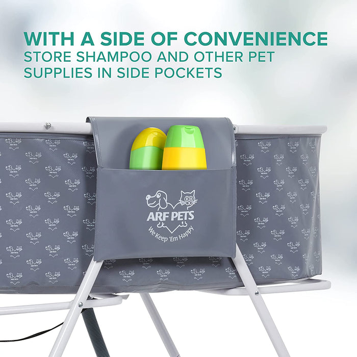 Foldable Dog bath, Portable Elevated Pet Wash Tub for Small to Medium Pets Up to 40Lbs