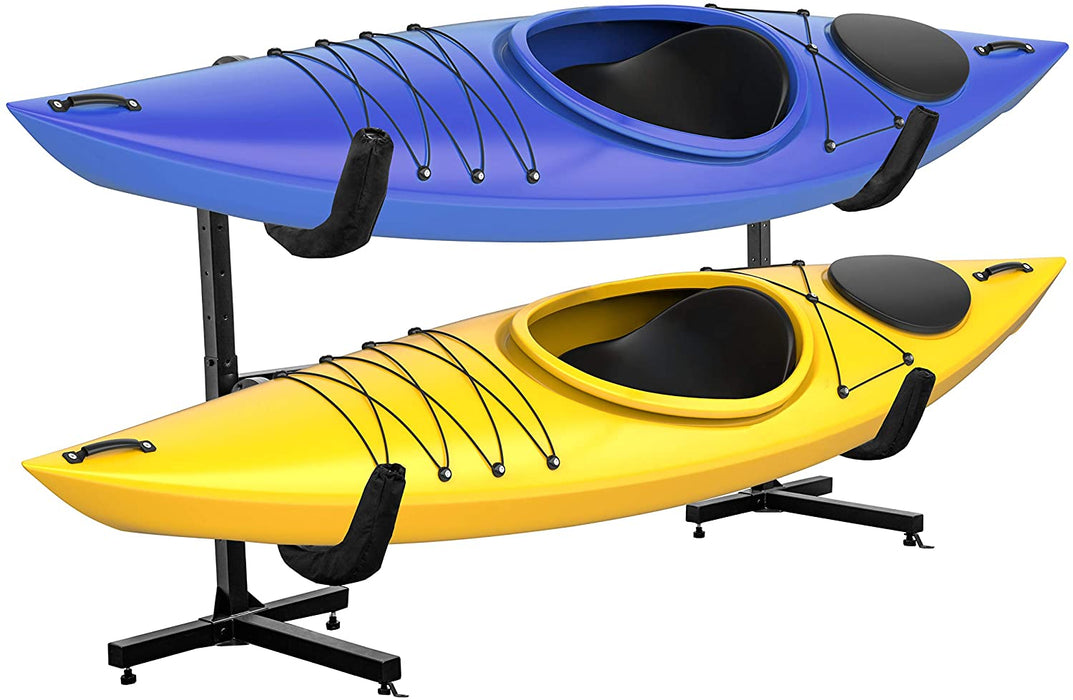 Kayak Storage Rack, Indoor & Outdoor Freestanding Storage for 2 Kayak