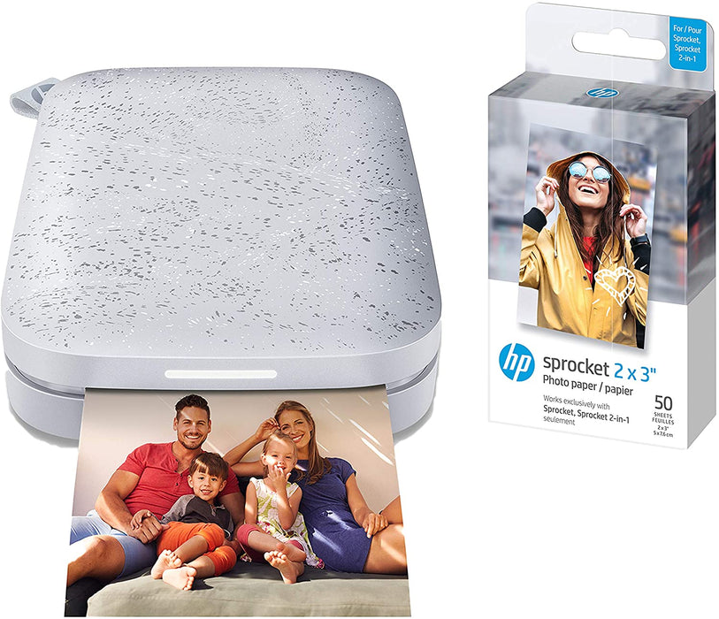HP Sprocket Portable 2x3" Instant Photo Printer Print Pictures on Zink Sticky-Backed Paper from your iOS & Android Device.