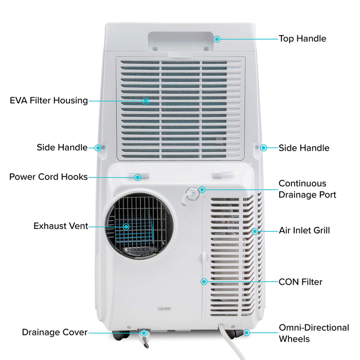 13,000 BTU Portable Air Conditioner, Wi-Fi Smart App AC Unit & Dehumidifier, Rooms up to 350 Sq Ft
