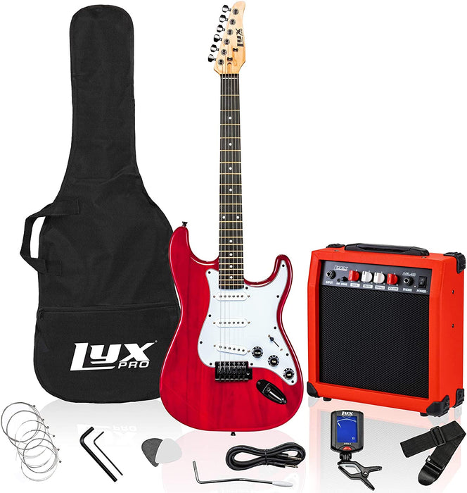 Right handed Electric Guitar 39" inch Complete Beginner Starter kit Full Size with 20w Amp, Package Includes All Accessories, Digital Tuner, Strings, Picks, Tremolo Bar, Shoulder Strap, and Case Bag