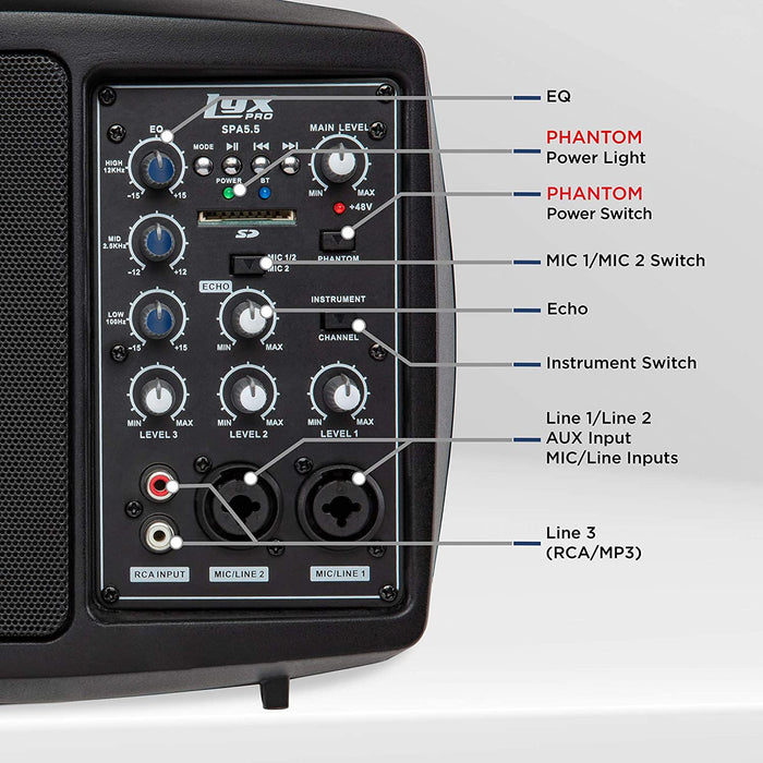 Small PA Speaker Monitor Class-D Amplifier 3 Channel Mixer 3 Band EQ, Powerful Active Speaker