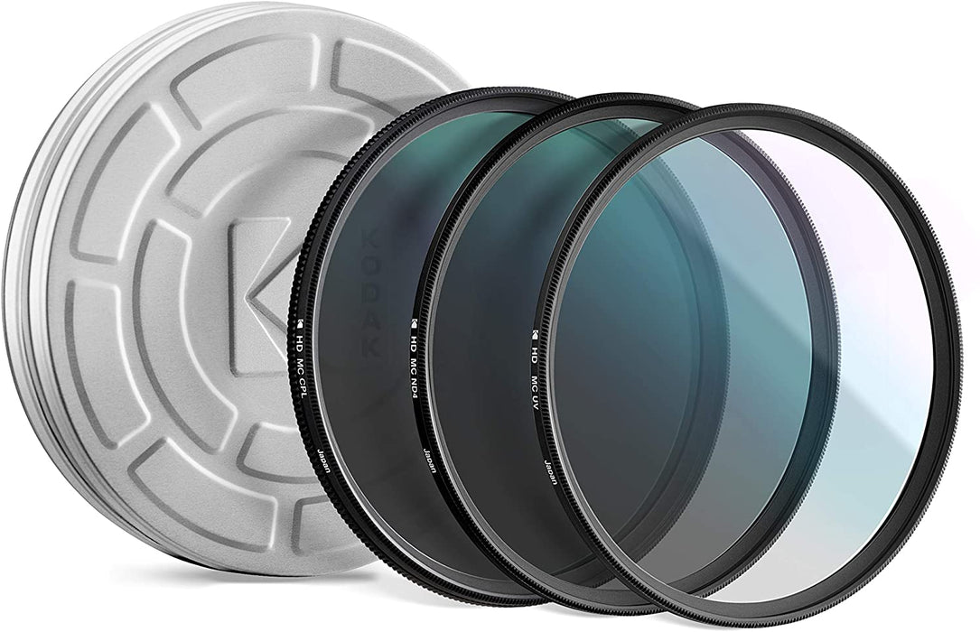 46mm Filter Set Pack of 3 Premium UV, CPL & ND4 Filters for Various Photo-Enhancing Effects, Absorb Atmospheric Haze, Reduce Glare & Prevent Overexposure, Slim, Multi-Coated Glass & Mini Guide