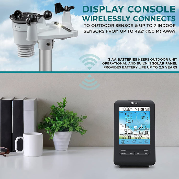 7-in-1 Wireless 4-Day Forecast Weather Station with Wi-Fi® and Solar Panel