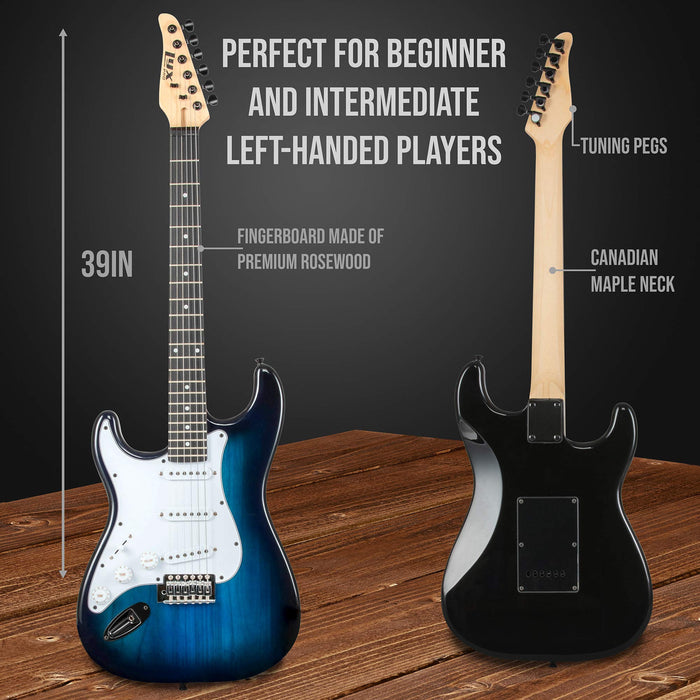 39” Left Handed Stratocaster CS Series Electric Guitar & Electric Guitar Accessories - Blue