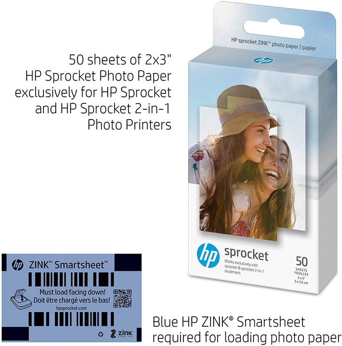 2x3" Premium Zink Sticky Back Photo Paper (20 Sheets) Compatible with HP Sprocket Photo Printers