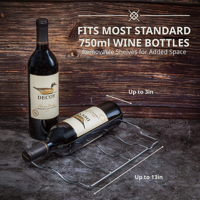 12 Bottle Stainless Steel Wine Fridge w/Lock, Large Freestanding Wine Refrigerator
