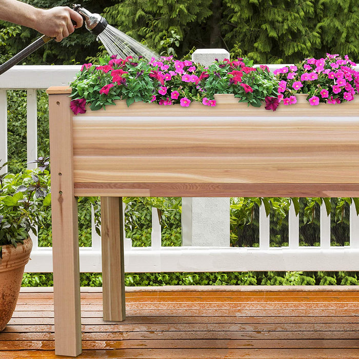 Raised Canadian Cedar Garden Bed 34x18x30” Herb Planter for Growing Fresh Flower & More