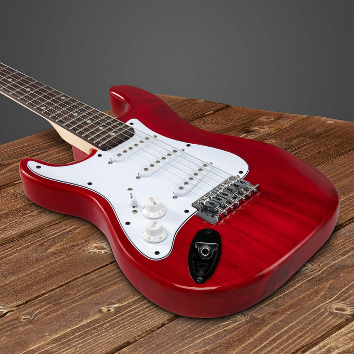 36" Left Handed Electric Guitar Kit for Beginners with 20 Watt AMP - Red