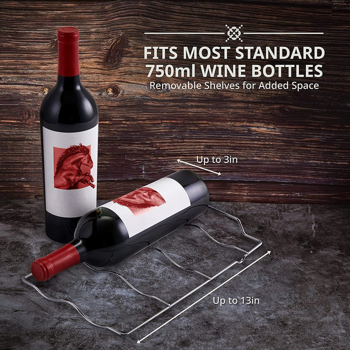 18 Bottle Wine Fridge, Freestanding Wine Cooler w/Lock