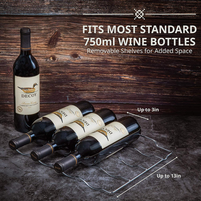 12 Bottle Wine Fridge, Freestanding Stainless Steel Wine Refrigerator w/Lock