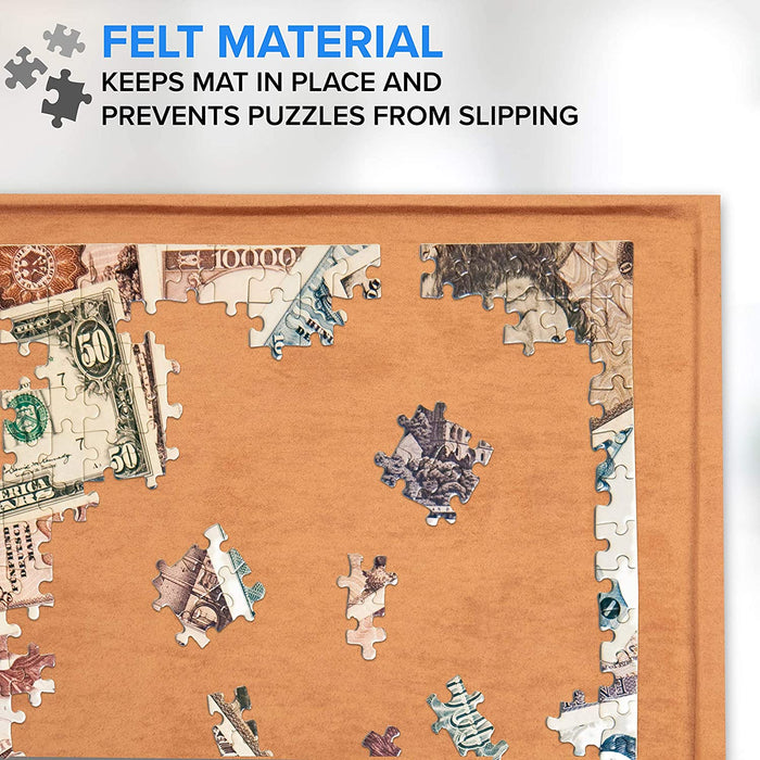 1500 Piece Puzzle Board, 35.5” x 26.5” Portable Jigsaw Puzzle Assembly Tray with Non-Slip Surface