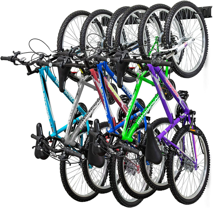 Garage Bike Rack Wall Mount, 6 Adjustable Bicycle Storage Universal Hooks for Indoor & Home Use