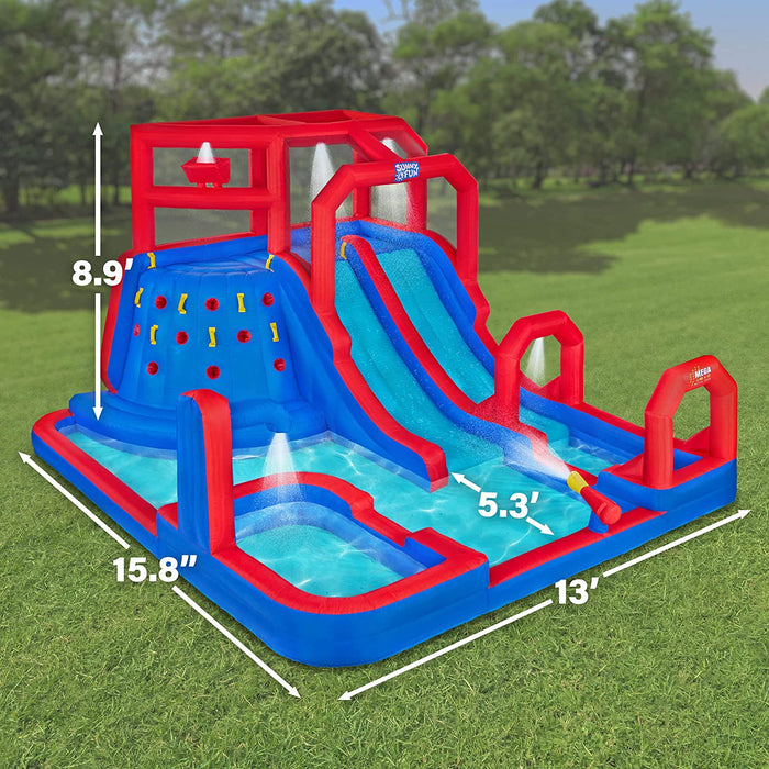 Deep Inflatable Pool With Slide Mega Climb N' Go Inflatable Water Park Slide & Pool | SkyMall
