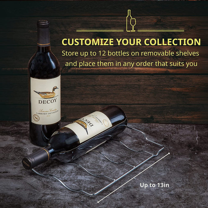 12 Bottle Stainless Steel Wine Fridge, Wine Cooler with Lock, Freestanding Wine Refrigerator