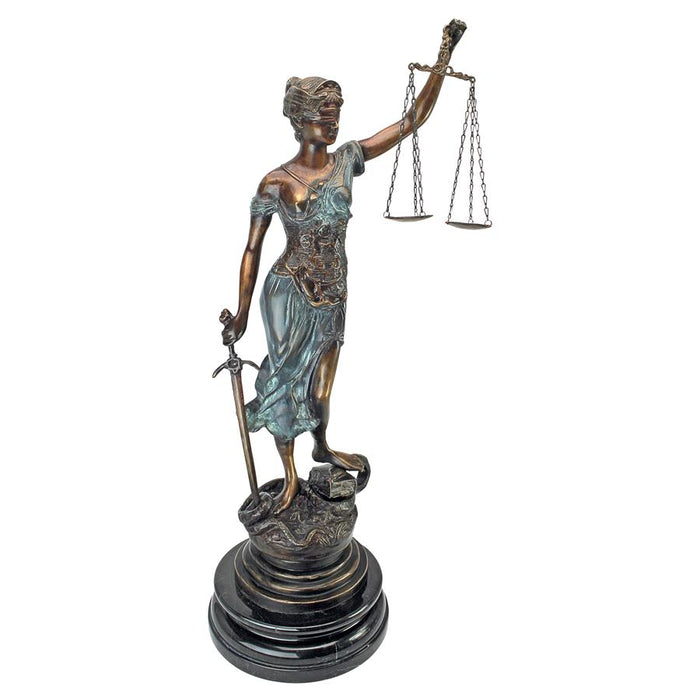 TABLE TOP THEMIS BLIND JUSTICE BRONZE