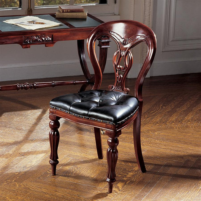 SIMSBURY MANOR LEATHER SIDE CHAIR