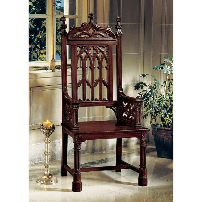 GOTHIC TRACERY CATHEDRAL CHAIR