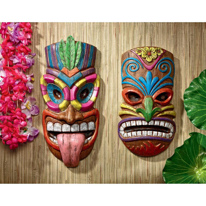 S/2 TIKI FACE PLAQUES