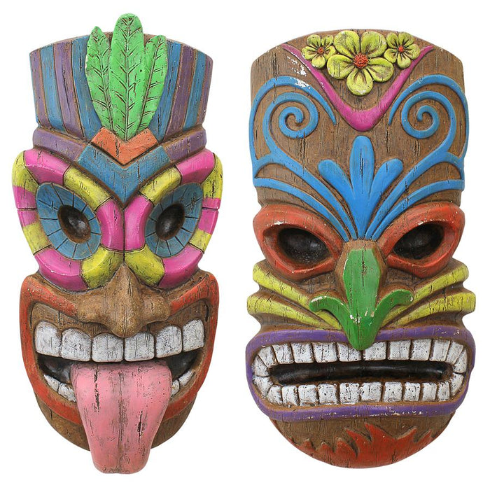 S/2 TIKI FACE PLAQUES