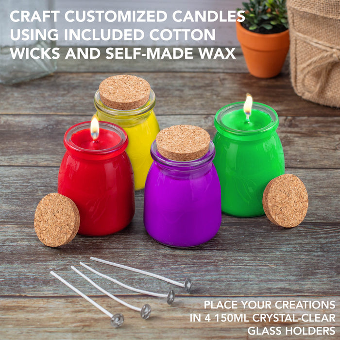Candle Making Kit, DIY Candle Maker Set, Includes Wax Bags, 4 Color Dye Blocks & More