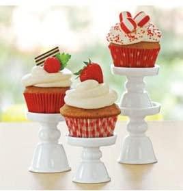 Porcelain Cupcake/Mini Treat Pedestal Stands - Set of 4