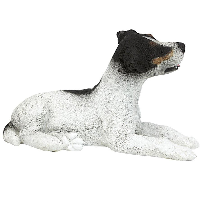 BLACK & WHITE JACK RUSSELL PUPPY STATUE