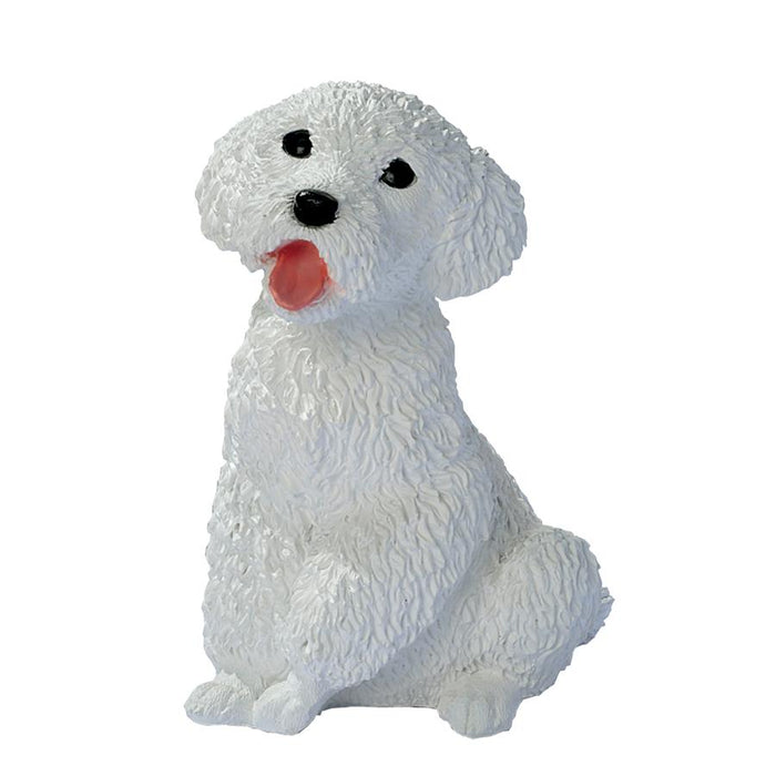 WHITE POODLE PUPPY STATUE
