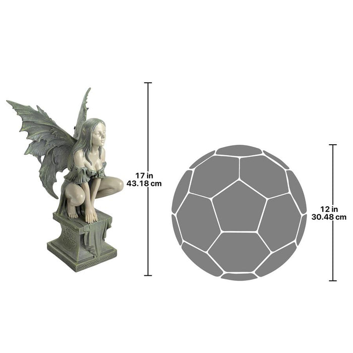 FAIRY WINGED LARGE PERILOUS PERCH STATUE