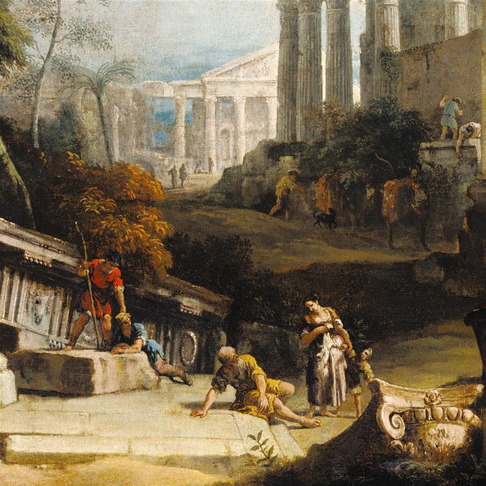 46X35 LANDSCAPE WITH CLASSICAL RUINS