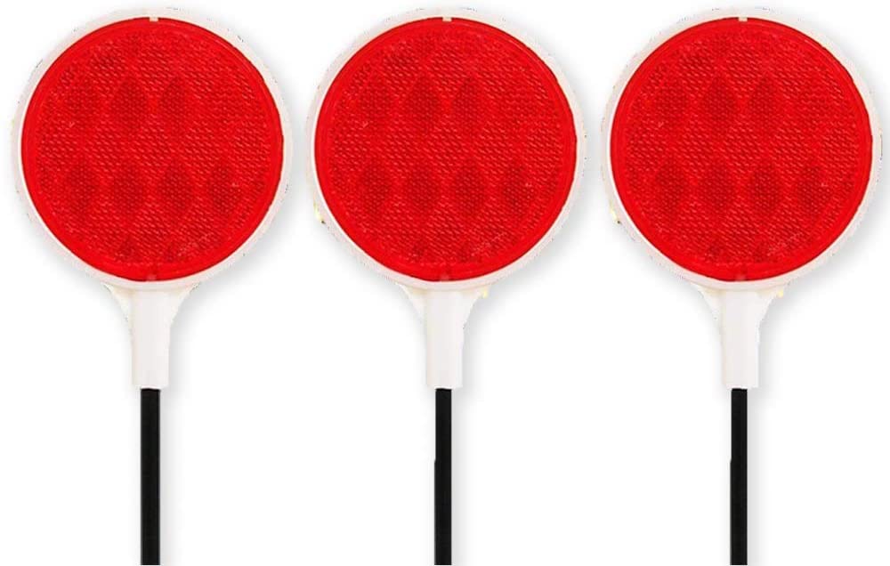 thumbnail interactive-video image 1 of Solar Warning Lights - 2 Pack LED Strobe Driveway Markers With Adjustable Height, IP65 Waterproof 1 of 2