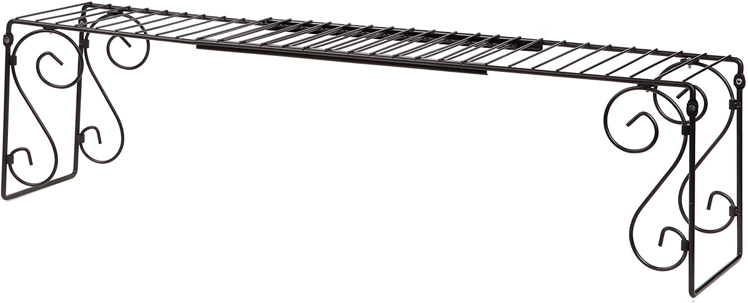 Expandable Scroll Metal Over The Sink Shelf - Black