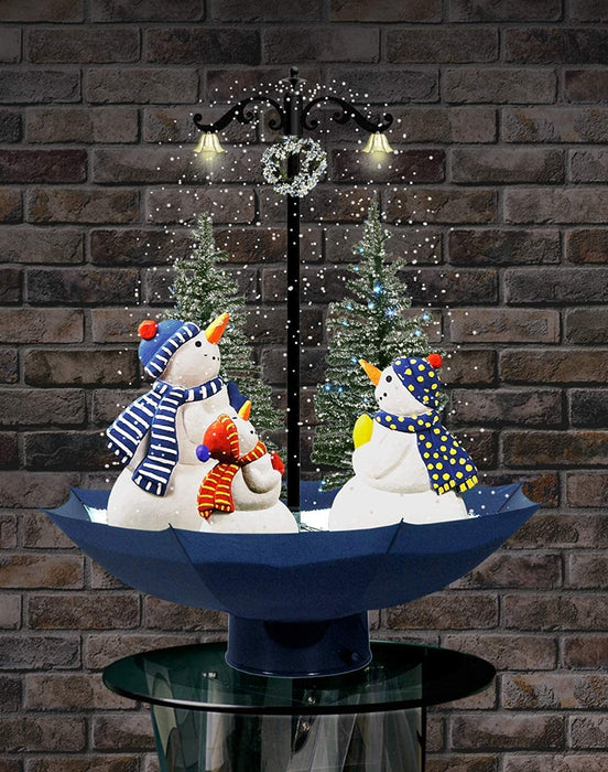 67" Led Lighted Musical Snowing Christmas Snowman Family with Umbrella Base and 25 Songs