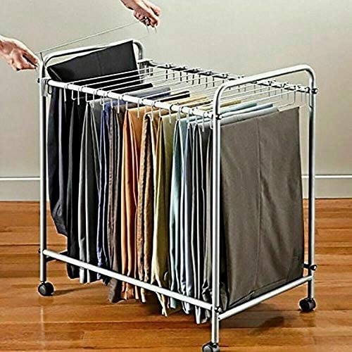 SkyMall 18pc Rolling Pants Trolley Extra Hanger Set